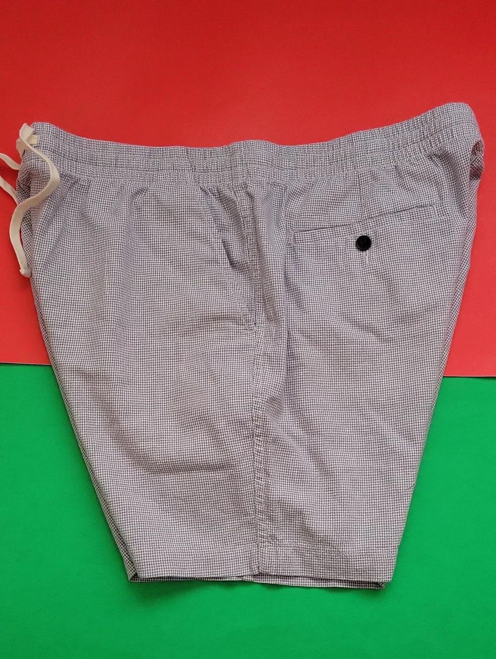 J. Crew Men's Light Gray Micro-Check Drawstring Shorts